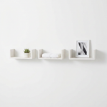 Load image into Gallery viewer, U-Shaped Floating Wall Shelves Set of 3 White