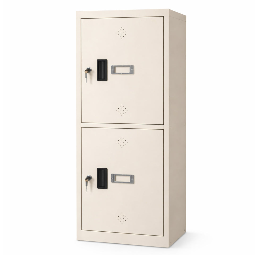 2-Door Beige Locker Cabinet