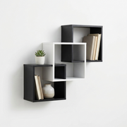 Interlocking Floating Wall Shelf White & Black
