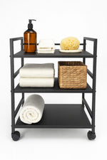 Load image into Gallery viewer, 3-Tier Rolling Trolley Cart
