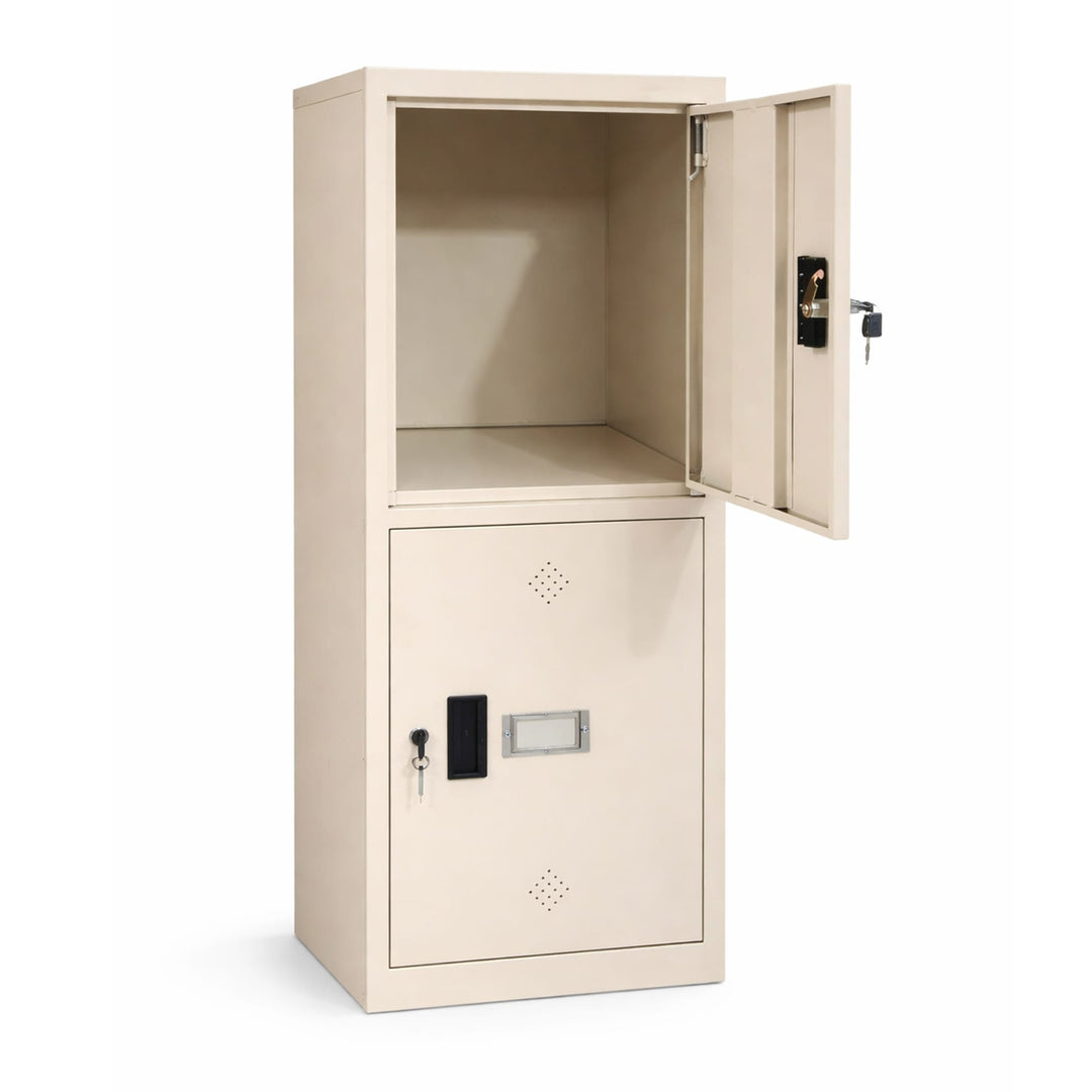 2-Door Beige Locker Cabinet